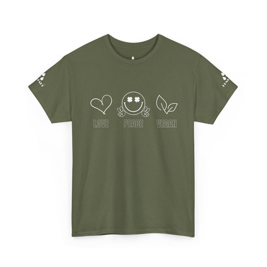 Love Peace Vegan Tee – Nachhaltiges T-Shirt für Frauen, die ihre Werte leben